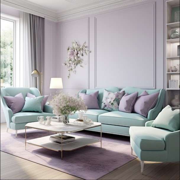 Muted Pastels Soft Blue, Lavender, and Mint